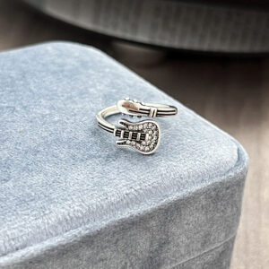 Punk Style Minimalist Open Ring for Women Guitar Ball Design Trendy INS Finger Ring Fashion Jewelry