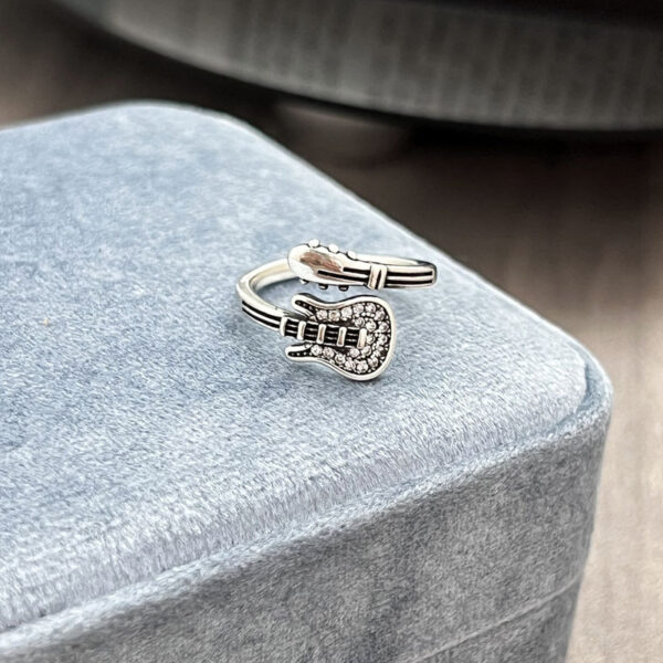 Punk Style Minimalist Open Ring for Women Guitar Ball Design Trendy INS Finger Ring Fashion Jewelry