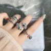 Punk Style Minimalist Open Ring for Women Guitar Ball Design Trendy INS Finger Ring Fashion Jewelry