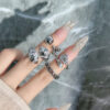 Punk Style Minimalist Open Ring for Women Guitar Ball Design Trendy INS Finger Ring Fashion Jewelry
