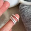 Korean Minimalist Matte Five Pointed Star Copper Silver Plated Ring Stackable Versatile High End Slim Fashion Ring