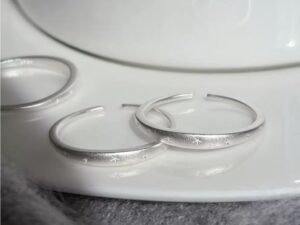 Korean Minimalist Matte Five Pointed Star Copper Silver Plated Ring Stackable Versatile High End Slim Fashion Ring