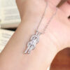 New Double Layer Cross Ring Pendant Inlaid Zircon Bamboo Copper Light Luxury All Match Niche High End Clavicle Fashion Necklace