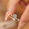 New Fashionable High End Women's Copper Zircon Fashion Ring Shape Exquisite Light Luxury Design Unique Proposal Birthday Gift