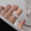 New High End Copper Lace Bow Ring Elegant Fashionable Small Scale Design Exquisite Wedding Gift Finger Ring Accessory Wholesale