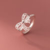 New High End Copper Lace Bow Ring Elegant Fashionable Small Scale Design Exquisite Wedding Gift Finger Ring Accessory Wholesale