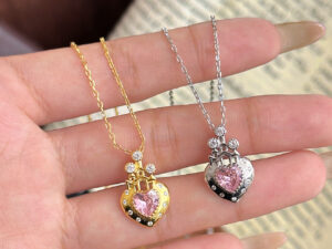 主图-4 French Romantic Dreamy Heart Castle Copper Necklace Light Luxury Fashion High End Niche Sweet Clavicle Fashion Jewelry