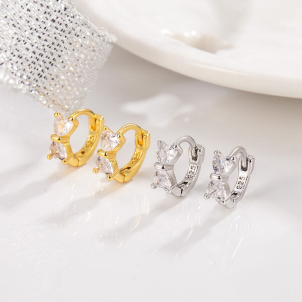 Exquisite Versatile Bow Zircon Iron Hoop Earrings for Women Niche High End Design Fashionable Sweet Fashion Earrings